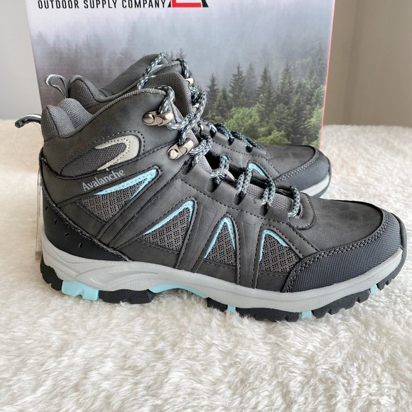 Avalanche Ridge Women's Breathable Hiking Boots, Speed-lace, Gray/Blue, Size 8 - Picture 4 of 10